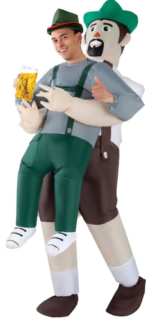 The Costume Center Brown and Green Bavarian Inflatable Pick Me Up Adult Men's Halloween Costume